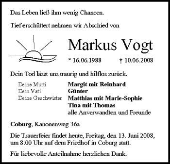 Anzeige von Markus Vogt von MGO