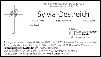 Anzeige von Sylvia Oestreich von MGO