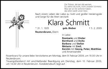 Anzeige von Klara Schmitt von MGO