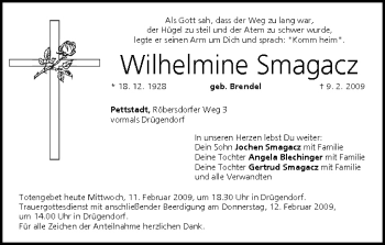Anzeige von Wilhelmine Smagacz von MGO