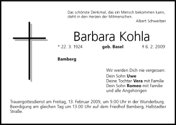 Anzeige von Barbara Kohla von MGO