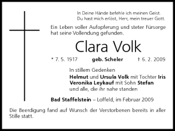 Anzeige von Clara Volk von MGO