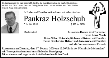 Anzeige von Pankraz Holzschuh von MGO