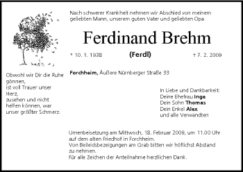 Anzeige von Ferdinand Brehm von MGO