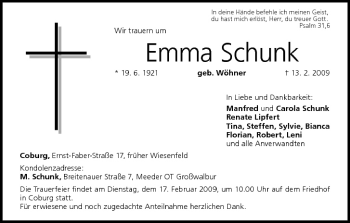 Anzeige von Emma Schunk von MGO