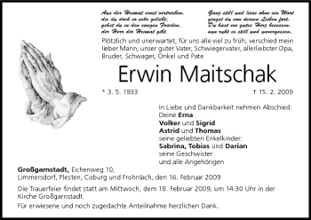 Anzeige von Erwin Maitschak von MGO