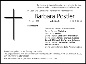 Anzeige von Barbara Postler von MGO