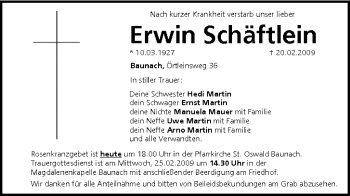 Anzeige von Erwin Schäftlein von MGO