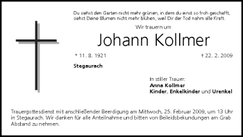 Anzeige von Johann Kollmer von MGO