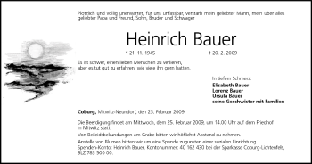Anzeige von Heinrich Bauer von MGO