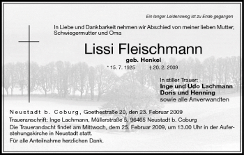 Anzeige von Lissi Fleischmann von MGO