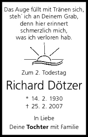 Anzeige von Richard Dötzer von MGO