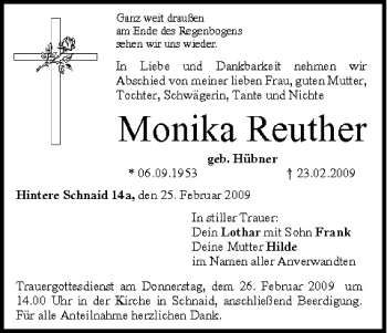 Anzeige von Monika Reuther von MGO
