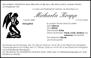 Anzeige von Michaela Krapp von MGO