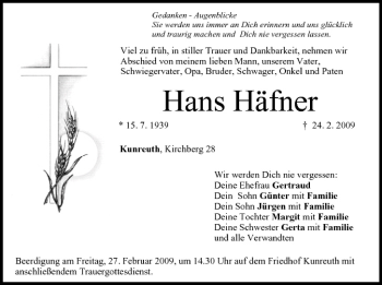 Anzeige von Hans Häfner von MGO