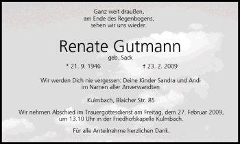 Anzeige von Renate Gutmann von MGO