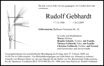 Anzeige von Rudolf Gebhardt von MGO