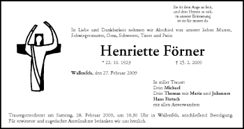 Anzeige von Henriette Förner von MGO