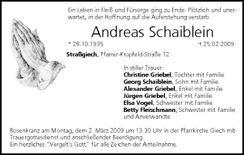 Anzeige von Andreas Scheiblein von MGO