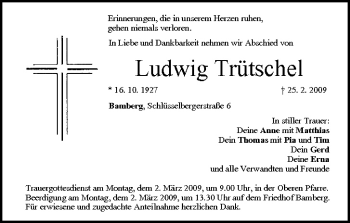 Anzeige von Ludwig Trütschel von MGO