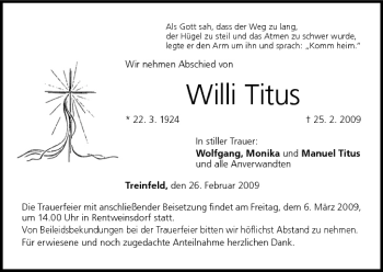 Anzeige von Willi Titus von MGO