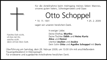 Anzeige von Otto Schoppel von MGO