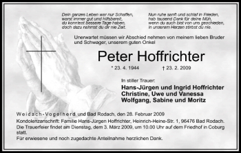 Anzeige von Peter Hoffrichter von MGO