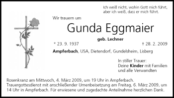 Anzeige von Gunda Eggmaier von MGO