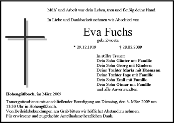 Anzeige von Eva Fuchs von MGO