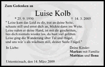 Anzeige von Luise Kolb von MGO