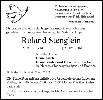 Anzeige von Roland Stenglein von MGO