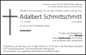 Anzeige von Adalbert Schmittschmitt von MGO