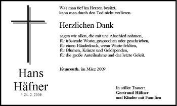 Anzeige von Hans Häfner von MGO