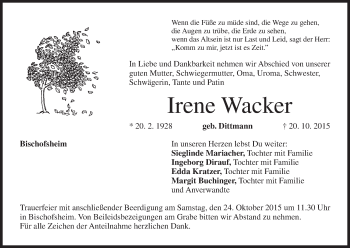 Anzeige von Irene Wacker von MGO