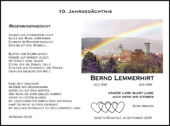 Anzeige von Bernd Lemmerhirt von MGO