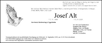 Anzeige von Josef Alt von MGO
