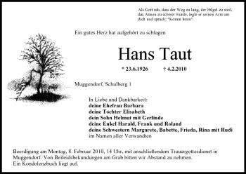 Anzeige von Hans Taut von MGO