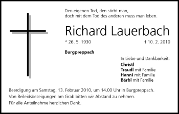 Anzeige von Richard Lauerbach von MGO
