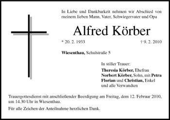 Anzeige von Alfred Körber von MGO