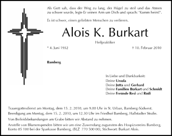 Anzeige von Alois Burkart von MGO