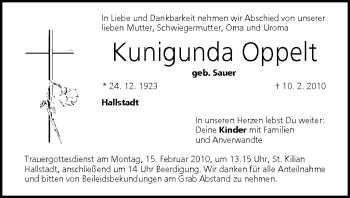 Anzeige von Kunigunda Oppelt von MGO
