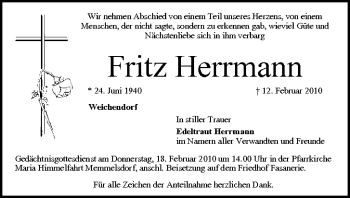Anzeige von Fritz Herrmann von MGO