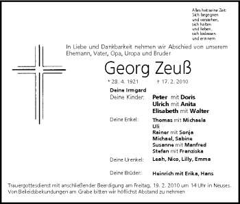 Anzeige von Georg Zeuß von MGO