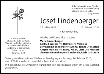 Anzeige von Josef Lindenberger von MGO