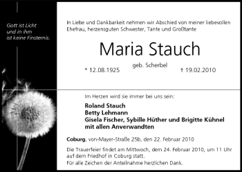 Anzeige von Maria Stauch von MGO