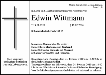 Anzeige von Edwin Wittmann von MGO
