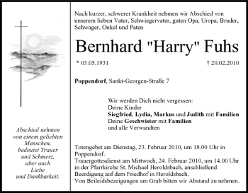 Anzeige von Bernhard Fuhs von MGO