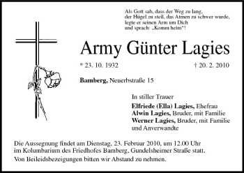 Anzeige von Army Günter Lagies von MGO
