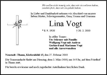 Anzeige von Lina Vogt von MGO