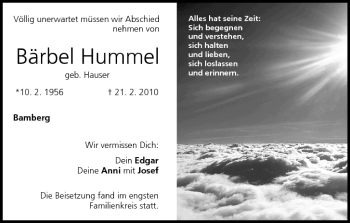 Anzeige von Bärbel Hummel von MGO